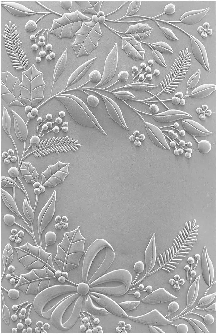 Spellbinders E3D-041 Holiday Floral Swag 3D Embossing Folder from The Christmas Collection - Image 4
